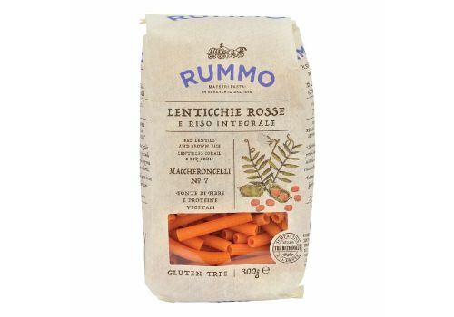 Rummo lenticchie rosse e riso integrale maccheroncelli n.7 senza glutine 300 grammi