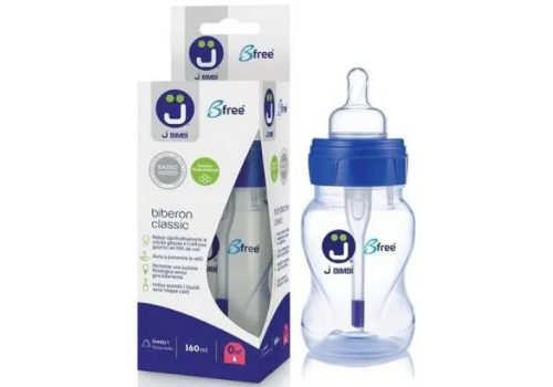 J Bimbi Bfree 0m+ biberon super glass anticoliche in vetro 160ml