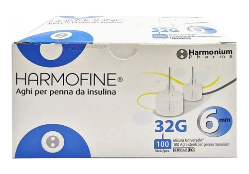 Harmofine ago per penna da insulina g32 6mm 100 pezzi