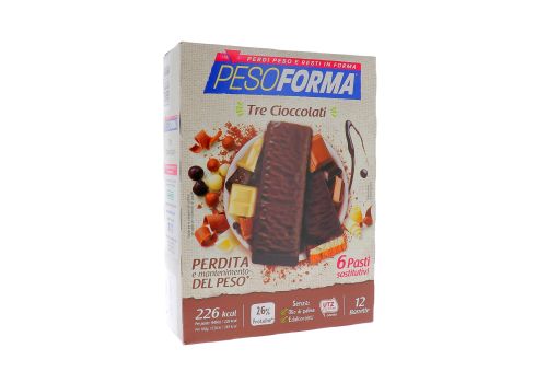 PESOFORMA BARRETTE TRE CIOCCOLATI 12PZ