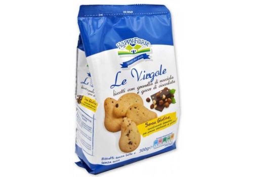 Happy Farm Le virgole con gocce di cioccolato e granella di nocciole 200 grammi