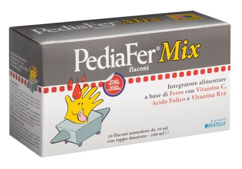 Pediafer Mix integratore di ferro con vitamina C 10 flaconcini 10ml