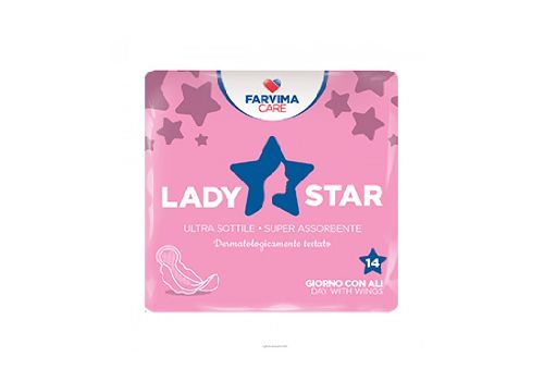 Lady Star assorbenti giorno con ali 100% cotone biologico 12 pezzi