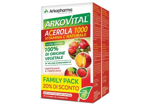 Arkovital Acerola 1000 integratore vitamina c naturale fortificante e tonificante 60 compresse