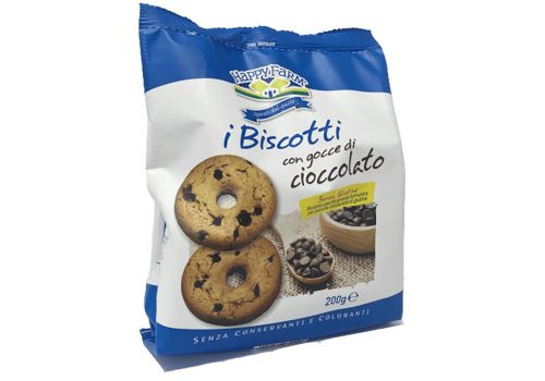 Happy Farm biscotti con gocce di cioccolato senza glutine 200 grammi