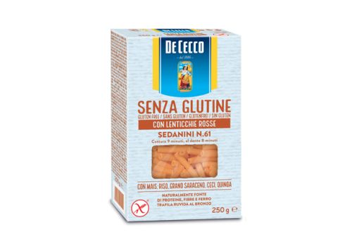 de cecco senza glutine sedanini n.61 con lenticchie rosse 250 grammi