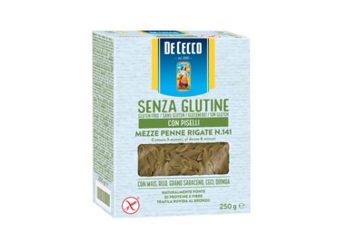 de cecco senza glutine mezze penne rigate n.41 con piselli 250 grammi