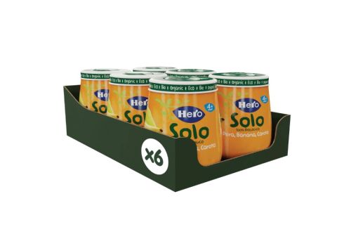 Hero Baby Solo merenda pera banana carota 6 x 120 grammi