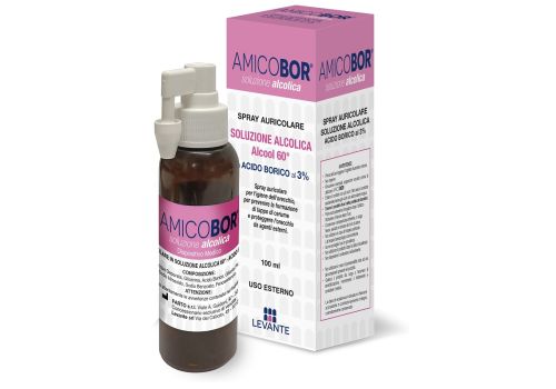 Amicobor spray auricolare soluzione alcolica per irrigazione dell'orecchio 100ml