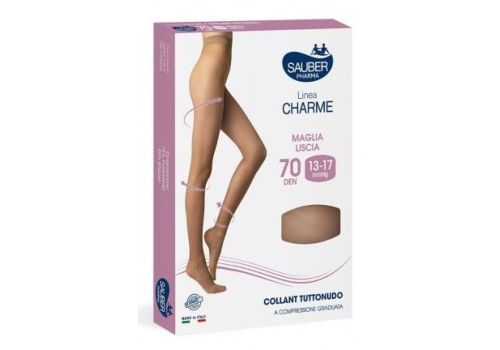 Sauber linea charme 13-17mmhg collant maglia liscia tuttonudo 70 denari colore medio taglia 4  