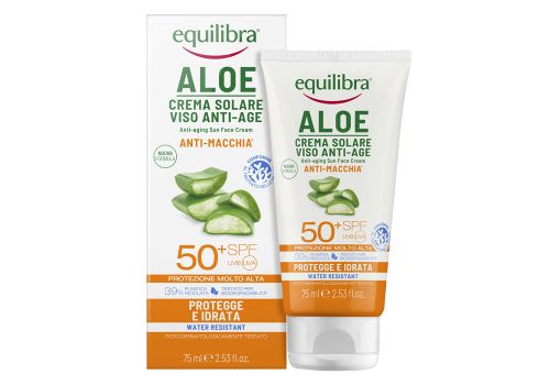 Equilibra Aloe crema solare viso anti-age anti-macchia spf50+ 75ml