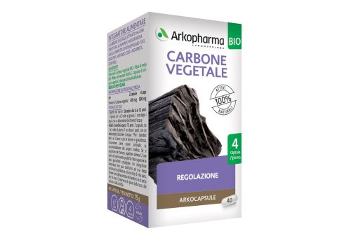 Carbone Vegetale integratore per il gonfiore intestinale 40 capsule