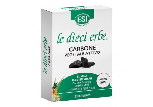 Le Dieci Erbe Carbone Vegetale integratore per i gas intestinali 30 capsule