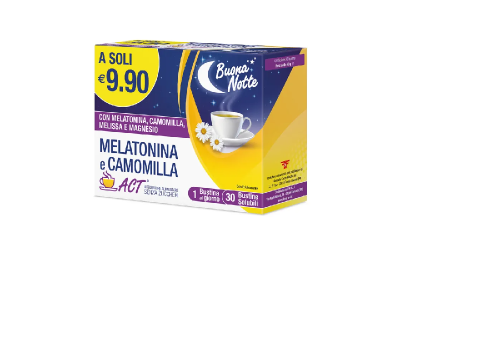 Melatonina Act + Camomilla integratore per il riposo notturno 30 bustine