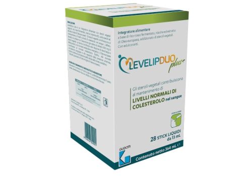 Levelipduo Plus integratore per il controllo del colesterolo 28 stick 13ml