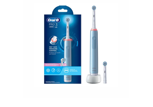 Oral-B Pro 3 spazzolino elettrico blu + 2testine di ricambio