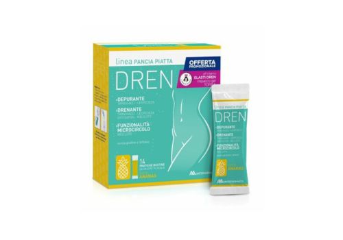 Pancia Piatta Dren integratore drenante gusto ananas 14 bustine + impacco gel torba 100ml