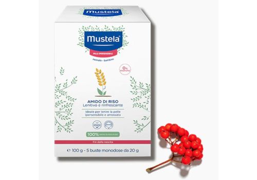 Mustela Amido di Riso lenitivo e rinfrescante 5 bustine 20 grammi