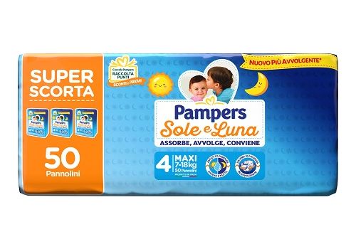 Pampers Sole e Luna pannolini 7-18kg taglia 4 maxi 50 pezzi