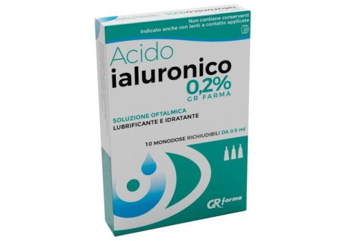 Acido Ialuronico 0,2% soluzione oftalmica lubrificante e idratante 10 flaconcini 0,5ml