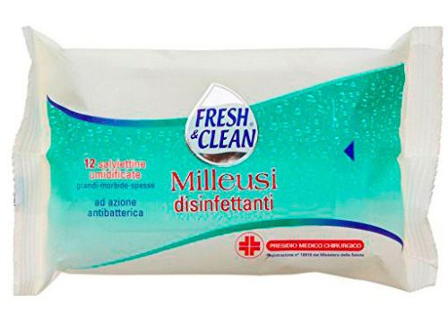 Fresh&Clean Salviettine Umidificate Milleusi Disinfettanti 12 Salviette