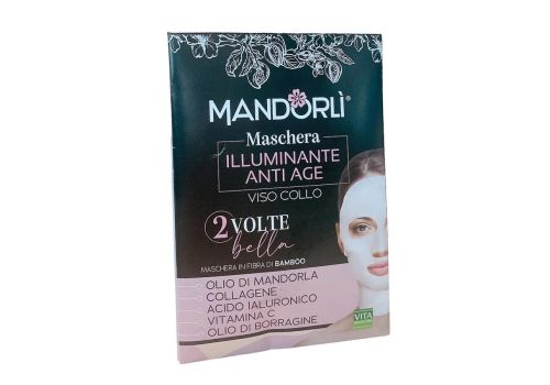 Mandorlì maschera in fibra di bamboo illuminante anti-age viso-collo 1 pezzo