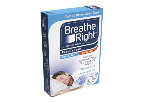 Breathe Right cerotti nasali trasparenti 10 pezzi