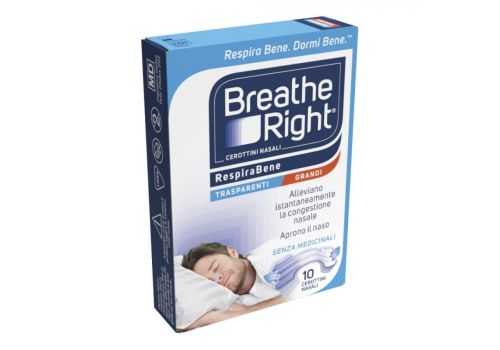 Breathe Right cerotti nasali trasparenti grandi 10 pezzi