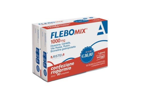 Flebomix 1000mg  integratore per la microcircolazione bi-pack 60 compresse