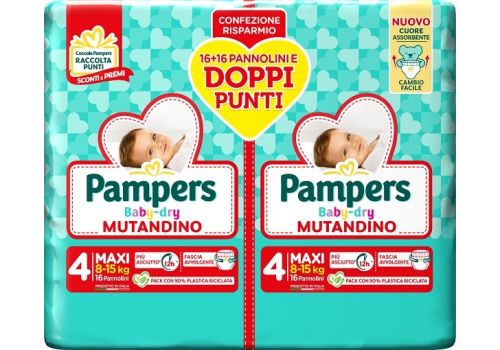 Pampers Baby Dry mutandino duo maxi taglia 4 8-15kg 32 pezzi