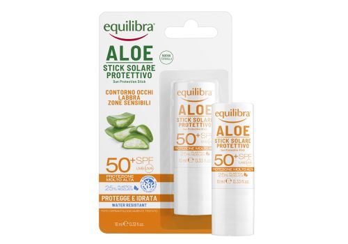 Equilibra Aloe stick solare protettivo spf50+ contorno occhi labbra 10ml