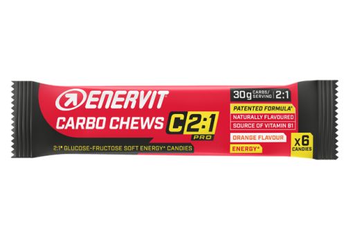 Enervit Carbo Chews C 2:1 Pro caramelle gommose energetiche gusto arancia 6 pezzi