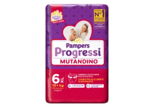 Pampers Progressi mutandino 15+ kg taglia 6 xl 15 pezzi