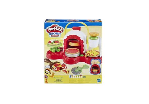 Hasbro Play-Doh kitchen creations stamp n top pizza playset con plastilina colori assortiti 5 vasetti