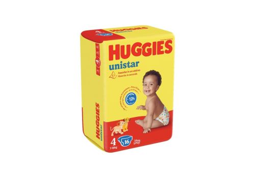 Huggies Unistar pannolini 7-18kg taglia 4 16 pezzi