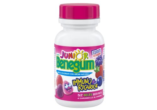 Benegum Junior Immuno + Ricarica integratore di vitamine gusto frutta 52 caramelle gelée