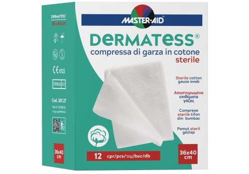 Master Aid Dermatess garza sterile in cotone 36 x 40cm 12 pezzi