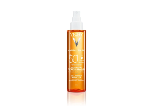 Vichy Capital Soleil spf50+ olio invisibile viso corpo capelli 200ml