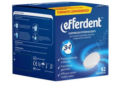 Efferdent pulizia di protesi e apparecchi ortodontici 92 compresse effervescenti