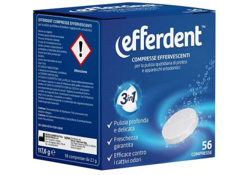 Efferdent pulizia di protesi e apparecchi ortodontici 56 compresse effervescenti