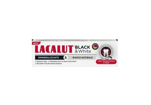 Lacalut Black & White rimineralizzante e bianco naturale dentifricio 75ml