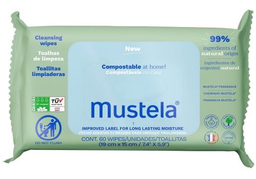 Mustela salviette compostabili umidificate 60 pezzi