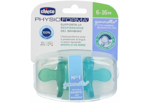 Chicco Physioforma succhietto in silicone 6-16M azzurro 2 pezzi