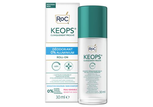 Roc Keops deodorante 0% alluminio per pelle sensibile roll-on 30ml