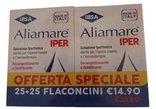 Aliamare Iper soluzione ipertonica sterile per l'igiene nasale 25+25 flaconcini