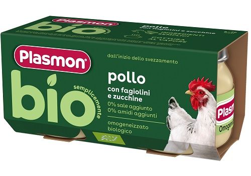 Plasmon Bio pollo con fagiolini e zucchine 2 x 80 grammi