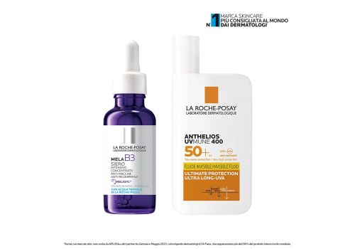 La Roche-Posay Mela B3 siero intensivo anti-macchie 30ml & Anthelios UVMune 400 Spf 50+ fluido invisibile con profumo 50ml