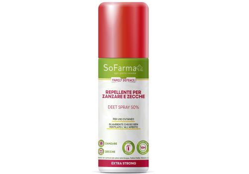 Sofarma+ repellente per zanzare e zecche extra strong 50% 75ml