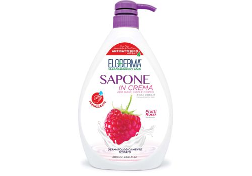 Eloderma sapone in crema per mani viso e corpo frutti rossi 1000ml