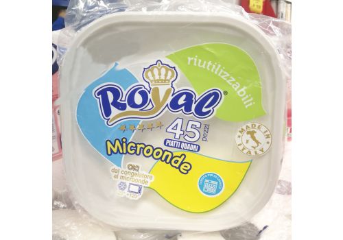 Royal Microonde piatti quadri in plastica riutilizzabili 45 pezzi